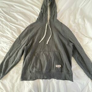 Champion Gray Hoodie with White Drawstrings